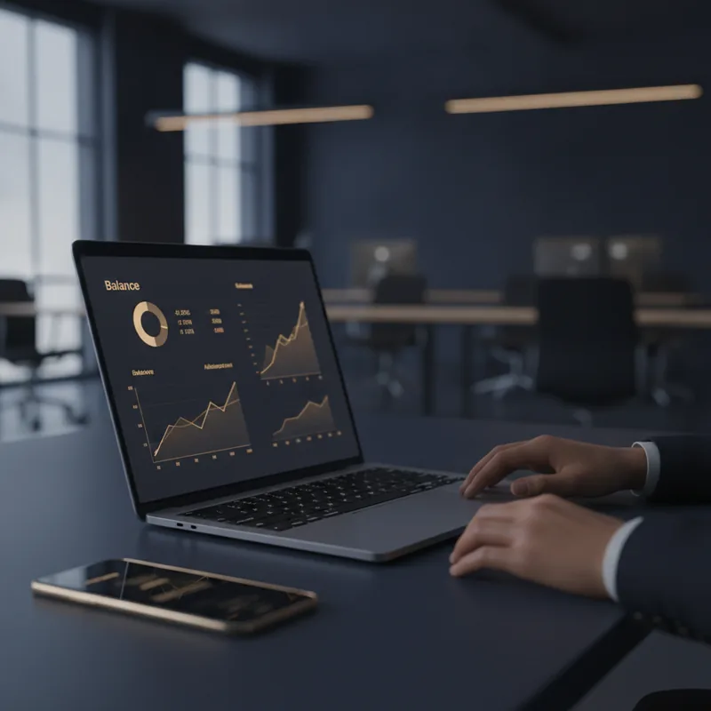 AI-driven market signals dashboard with live trend chart and confidence levels